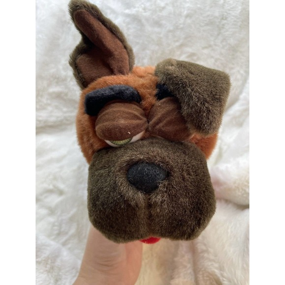 1997 Vintage TRENDMASTERS BULLDOG PLUSH 14” Puppy With Red Sweater - Picture 2 of 8